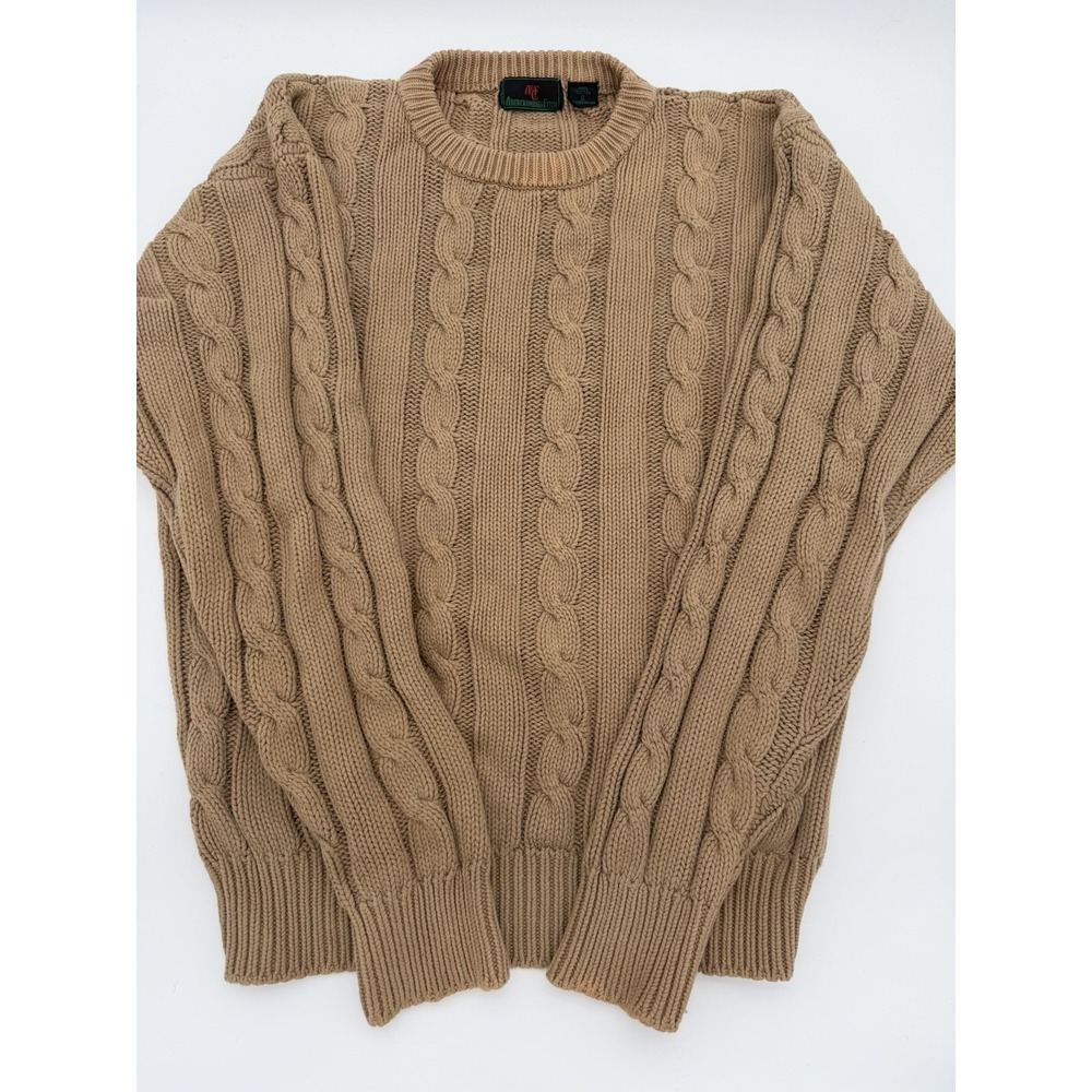 Abercrombie & Fitch Vintage Y2K Tan Brown Knit Sweater Women's Size Small Cotton - Picture 1 of 6